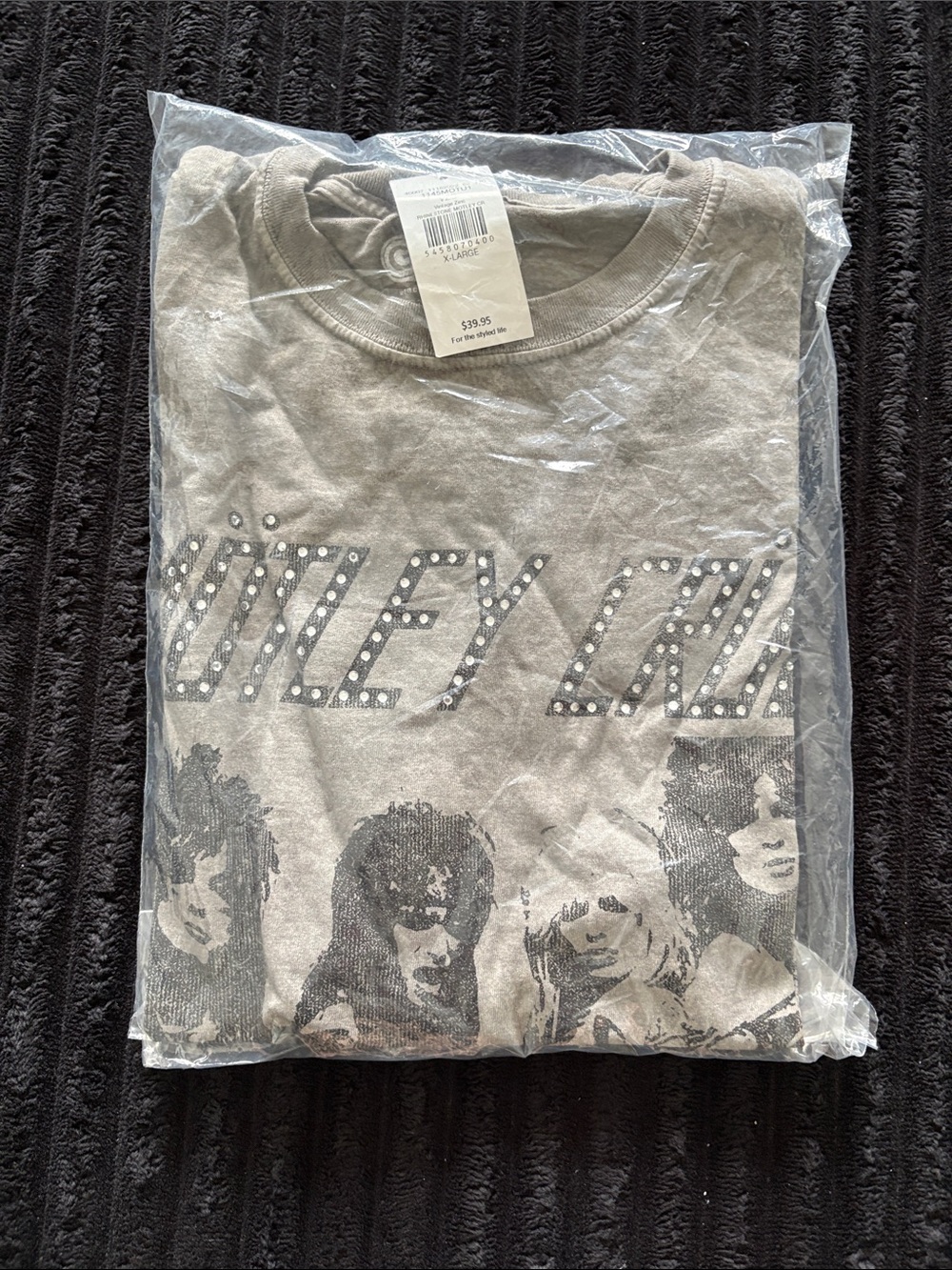 Men's Short Sleeve Graphic Tee - Light Gray Studded Logo